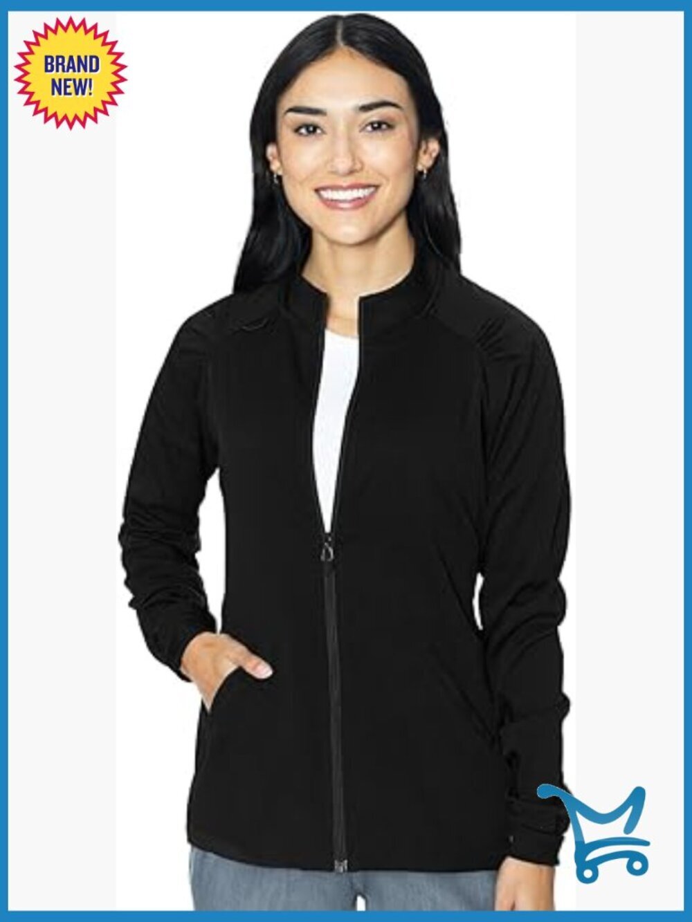 Women's Scrub Warm-Up Jacket with 4 Pockets Ultra Soft Durable